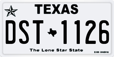TX license plate DST1126