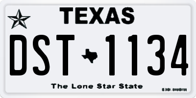 TX license plate DST1134