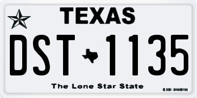 TX license plate DST1135
