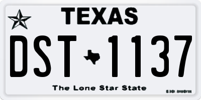 TX license plate DST1137