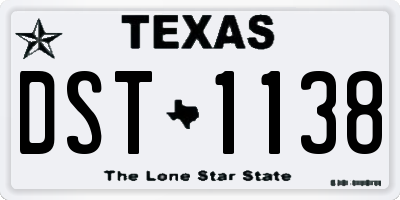 TX license plate DST1138