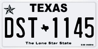 TX license plate DST1145