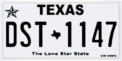 TX license plate DST1147