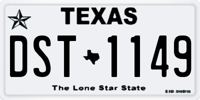 TX license plate DST1149
