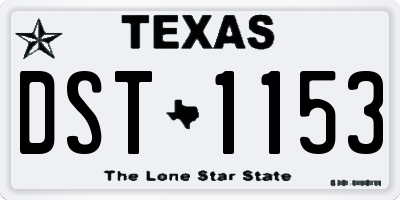 TX license plate DST1153