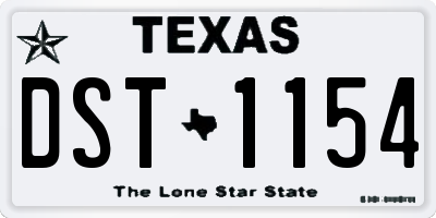 TX license plate DST1154