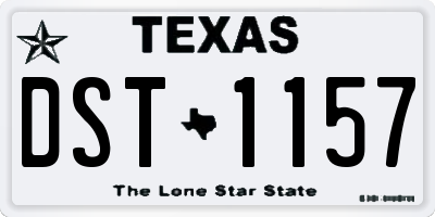 TX license plate DST1157