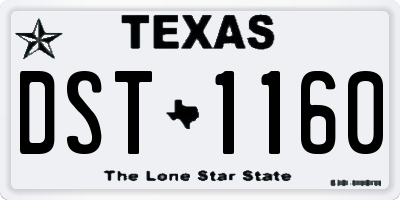 TX license plate DST1160