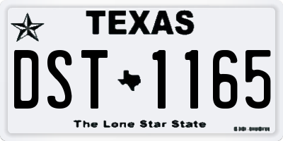 TX license plate DST1165