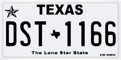 TX license plate DST1166