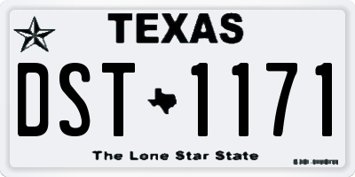 TX license plate DST1171
