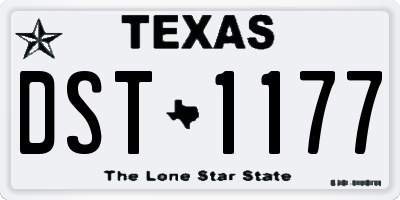 TX license plate DST1177