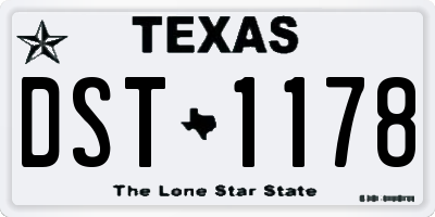 TX license plate DST1178