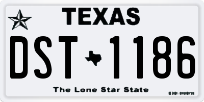 TX license plate DST1186