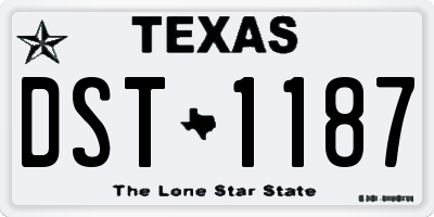 TX license plate DST1187