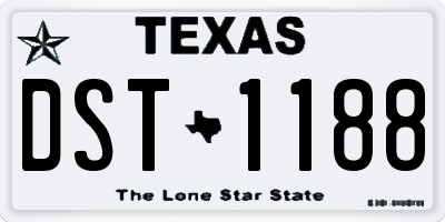 TX license plate DST1188
