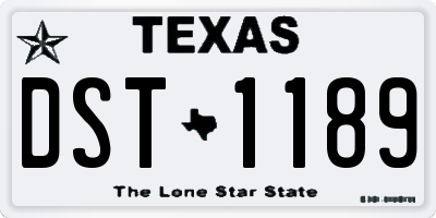 TX license plate DST1189