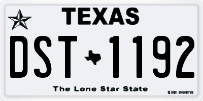 TX license plate DST1192
