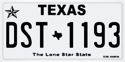 TX license plate DST1193