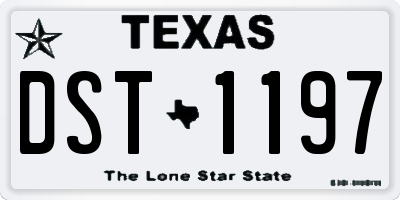 TX license plate DST1197