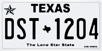 TX license plate DST1204