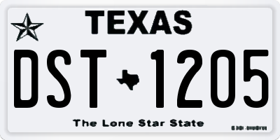 TX license plate DST1205