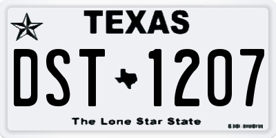 TX license plate DST1207