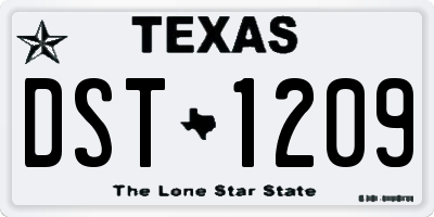 TX license plate DST1209