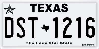 TX license plate DST1216