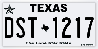 TX license plate DST1217