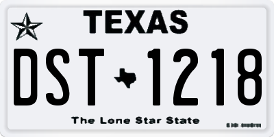 TX license plate DST1218