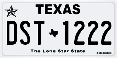TX license plate DST1222