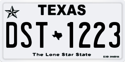 TX license plate DST1223