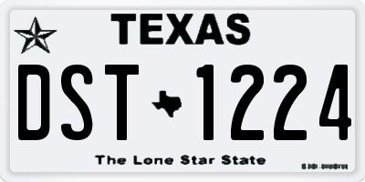 TX license plate DST1224