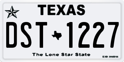 TX license plate DST1227