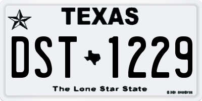 TX license plate DST1229