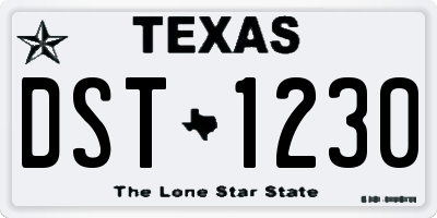 TX license plate DST1230