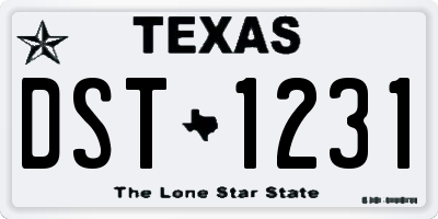 TX license plate DST1231