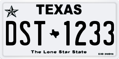 TX license plate DST1233