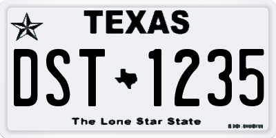 TX license plate DST1235