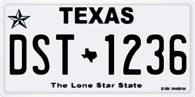 TX license plate DST1236