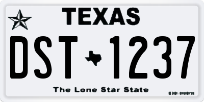 TX license plate DST1237