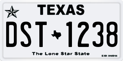 TX license plate DST1238