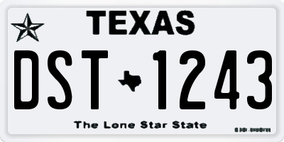 TX license plate DST1243