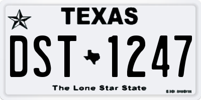 TX license plate DST1247