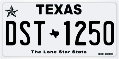 TX license plate DST1250
