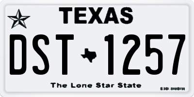 TX license plate DST1257