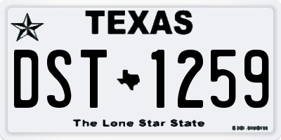 TX license plate DST1259