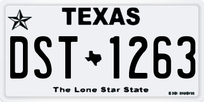 TX license plate DST1263