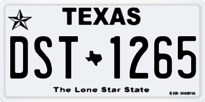 TX license plate DST1265